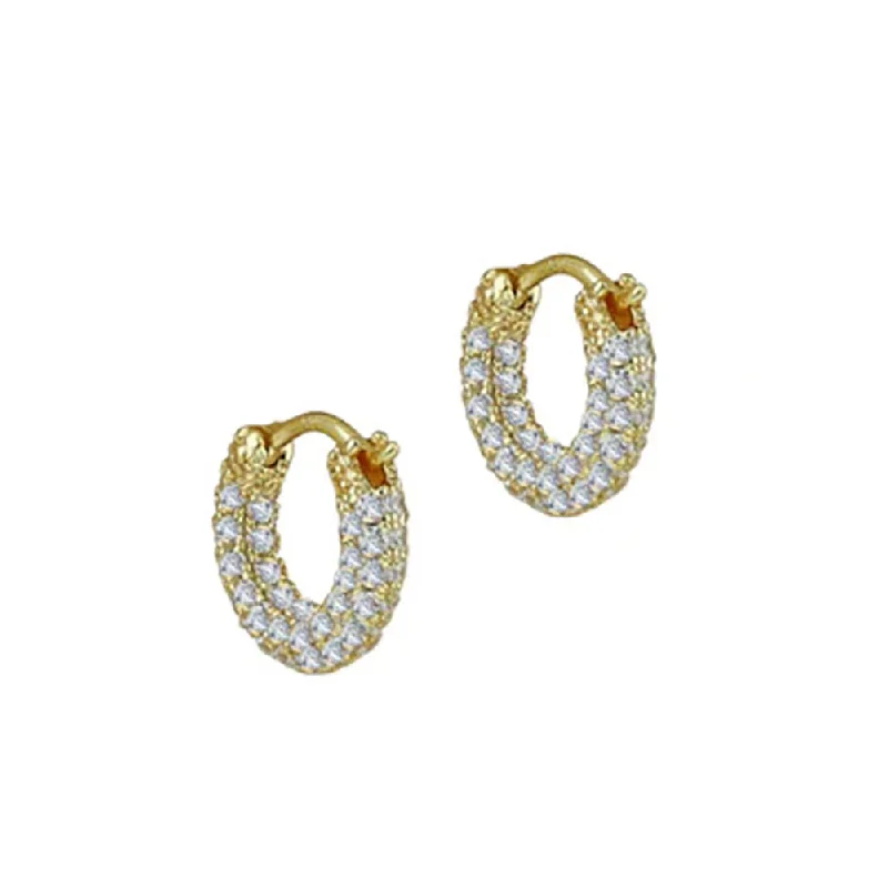 Vintage Pearl Earrings-THE TINY SADIE PAVE' HOOP EARRINGS