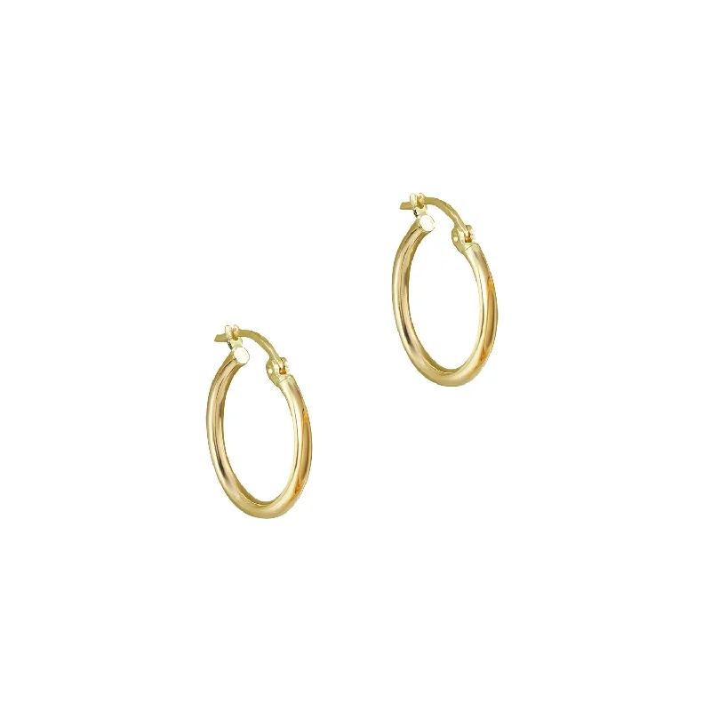 Simple Earrings for Everyday-THE ESSENTIAL 10KT GOLD HUGGIE HOOP EARRINGS (MEDIUM)