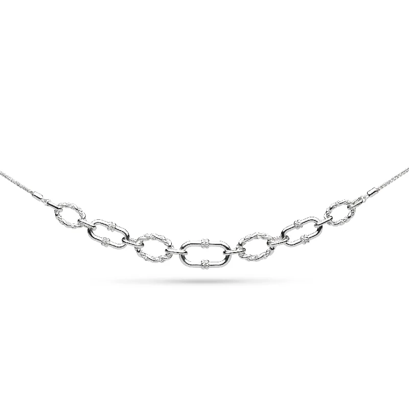 Long Crystal Necklaces-Kit Heath Sterling Silver Rope Link Duo Graduated Necklet