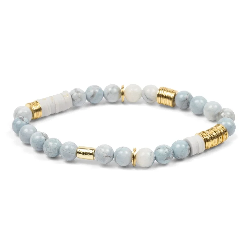 Designer Beaded Bracelets-Scout Intermix Stone Stacking Bracelet - Blue Howlite