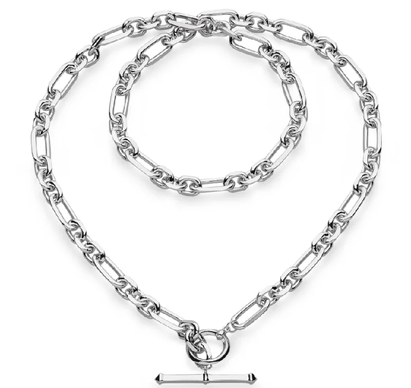 Simple Chain Necklaces for Women-Kit Heath Revival Astoria Figaro Chain Link T-Bar Necklace