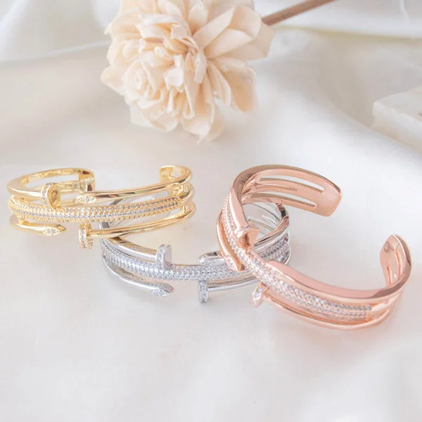 Wedding Jewelry Bangles-Nail Studded Thick Bangle