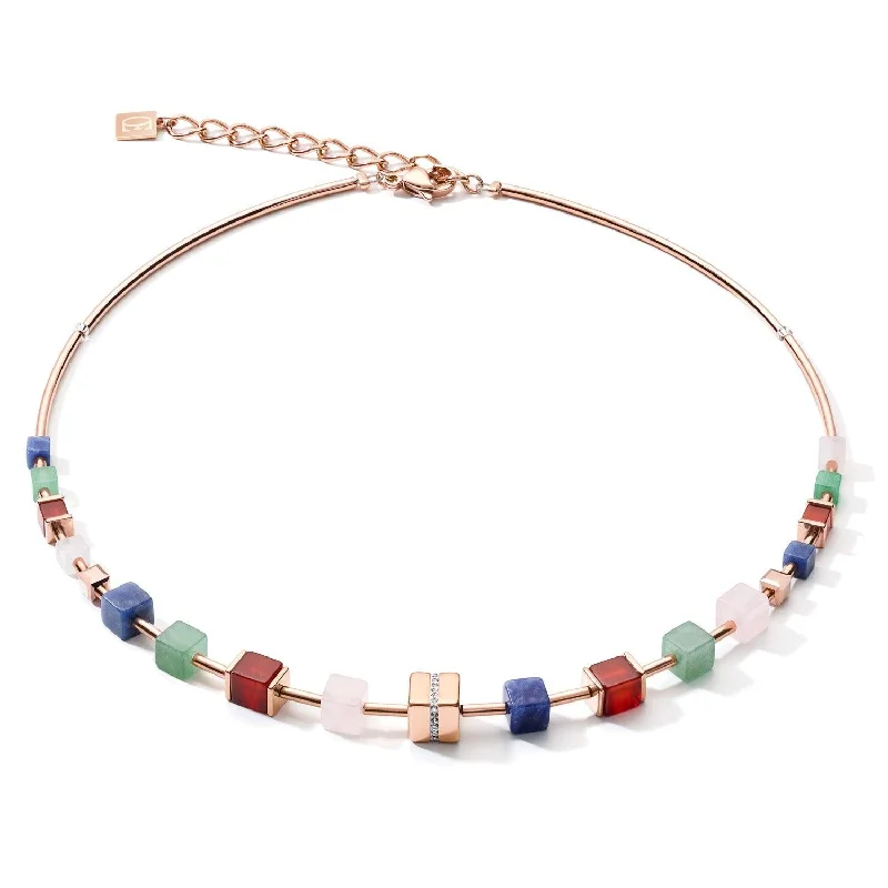 Stylish Necklaces for Brides-Coeur De Lion Multicoloured Cubes Necklace