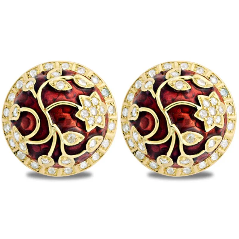 Classic Gemstone Earrings-Earrings-Diamond (Enamel) (2027B)