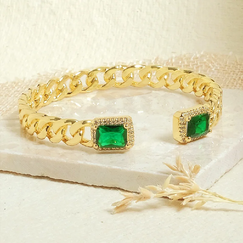 Designer Gold Bangles-Emerald Loop Bangle