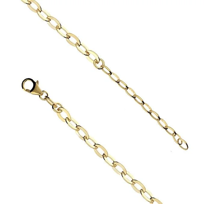 Simple Gold Necklaces-Oval Links Necklace - 24ct Gold Vermeil