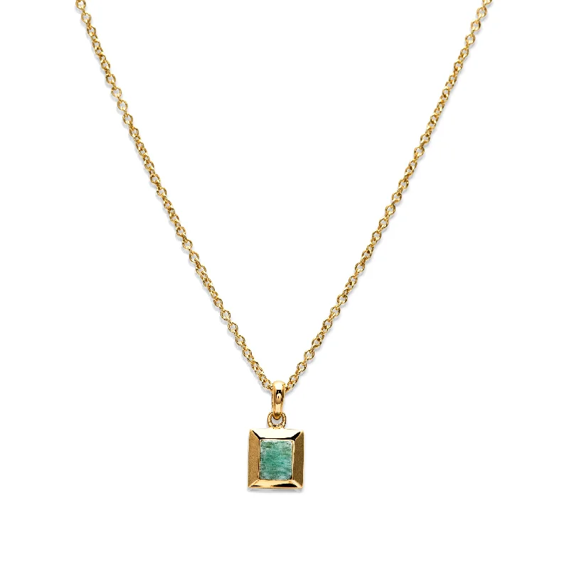 Colorful Necklace Pendants-Unique & Co Gold and Amazonite Pendant