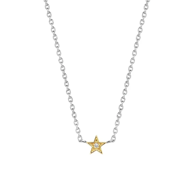 Custom Diamond Necklaces-Ti Sento Star Necklace