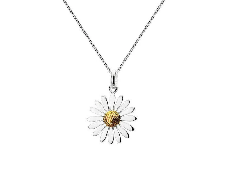 Romantic Heart Necklaces-Sea Gems Flowering Daisy Pendant