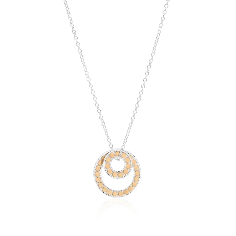 Beautiful Sapphire Necklaces-Anna Beck 18ct Gold Vermeil and Silver Classic Double Floating O Necklace