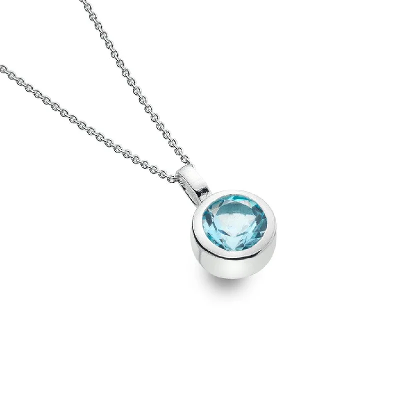 Elegant Silver Necklaces-Sea Gems Blue Topaz Pendant Necklace