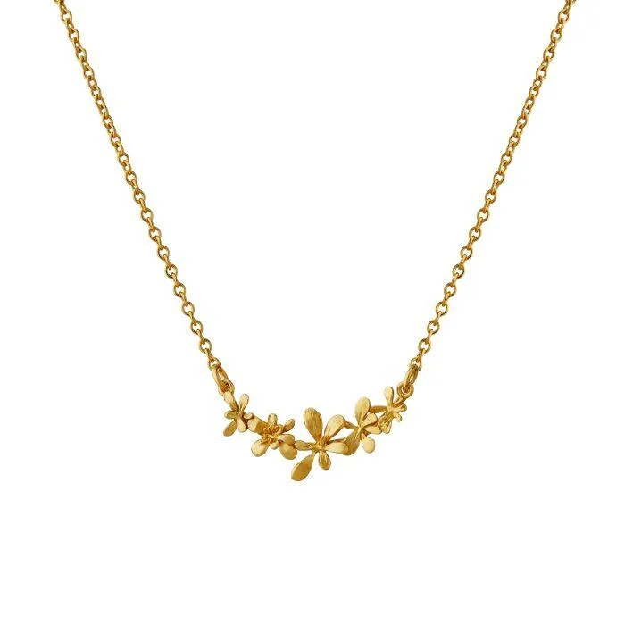 Trendy Chain Necklaces-Alex Monroe Gold Plated Sprouting Rosette In-line Necklace