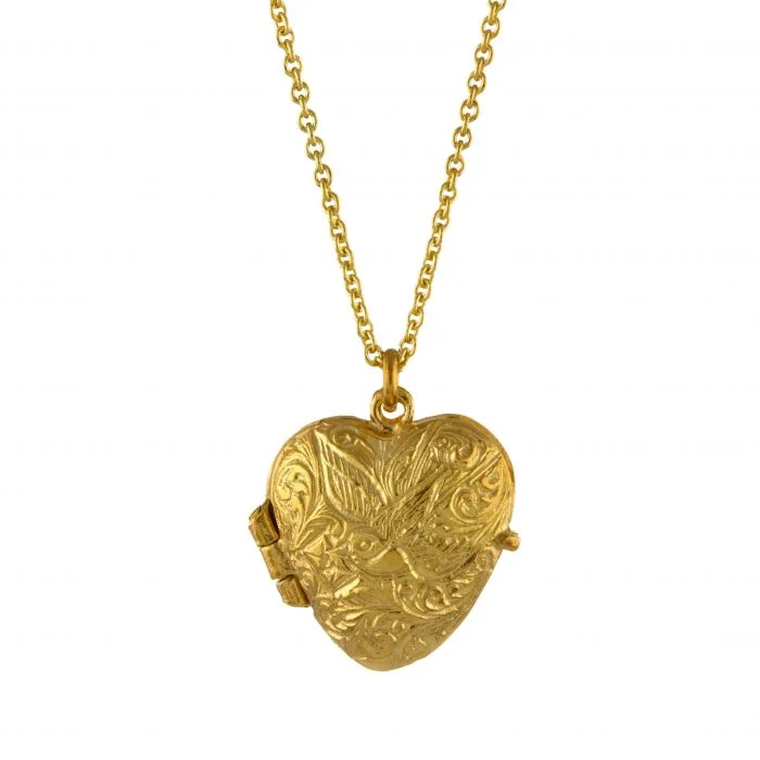 Classic Chain Necklaces-Alex Monroe Gold Victoriana Keepsake Locket Necklace