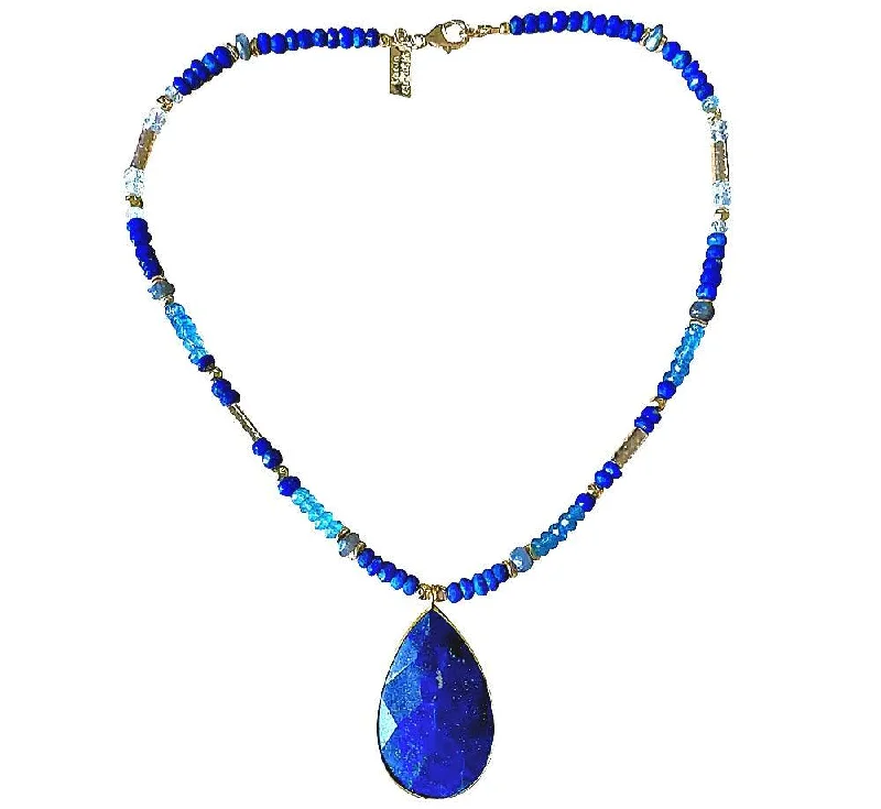 Luxury Name Necklaces-Yaron Morhaim Lapis Lazuli Necklace