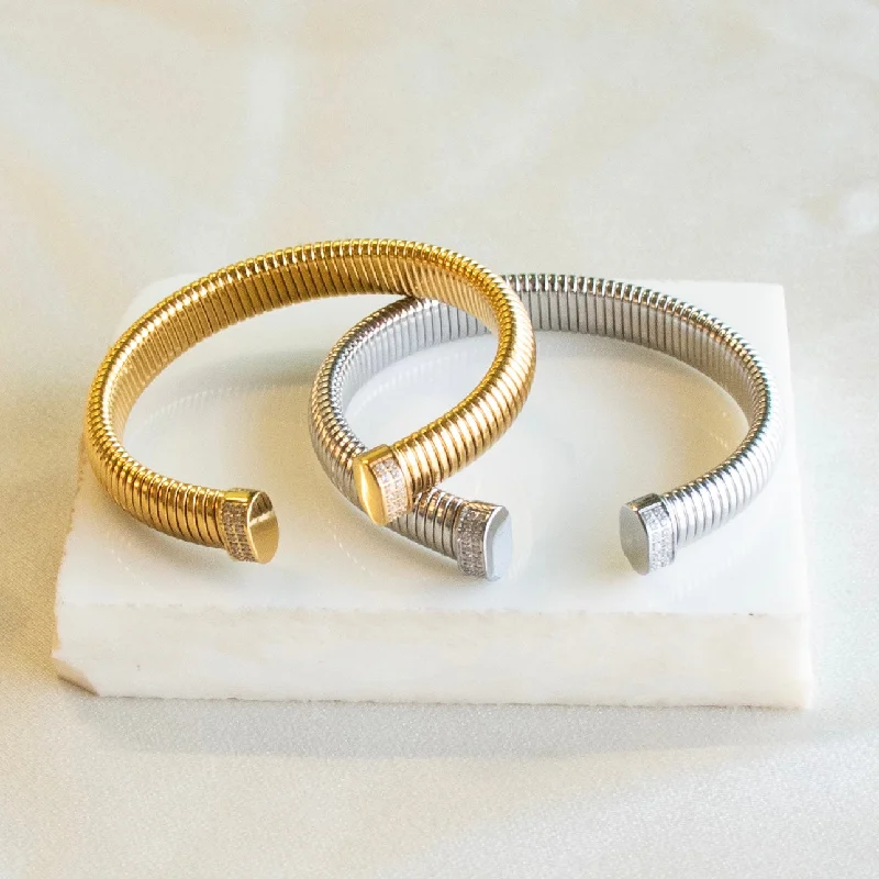 Custom Silver Bangles-Chunky Stackable Bangle