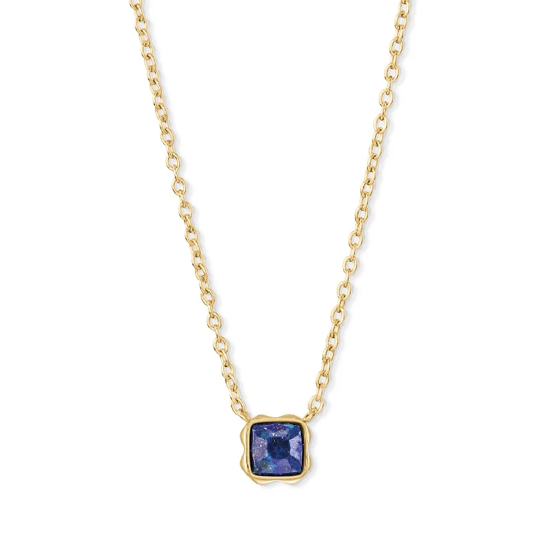 Luxury Pendant Necklaces-Coeur De Lion September Birthstone Gold Lapis Lazuli Necklace