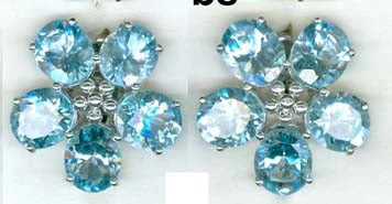 Round Hoop Earrings-Repair - Earrings - Blue Topaz (19FS)