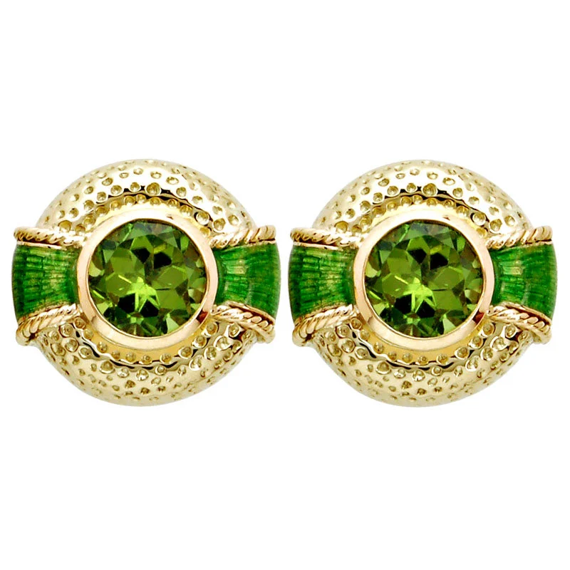 Hoop Earrings for Women-Earrings- Peridot (Enamel) (1319L)