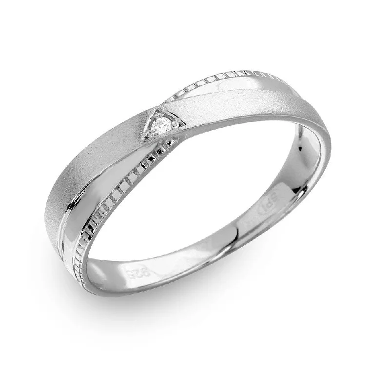 Men’s Wedding Bands in Gold-Silver 925 Rhodium Plated with Matte Finish Men's Triangle Trio Ring - GMR00181