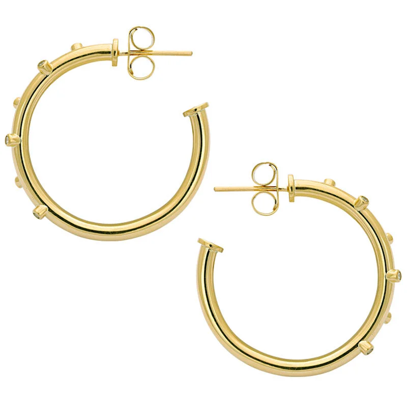 Modern Hoop Earrings-Earrings- Diamond