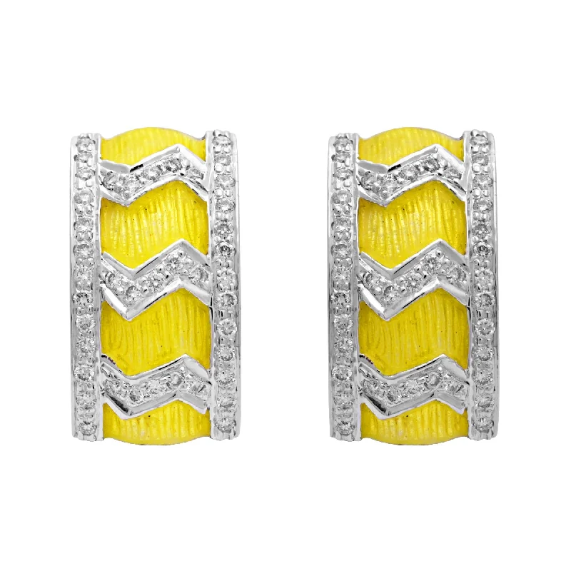 Hoop Earrings for Women-Earrings-Diamond (Enamel)  (184ES)