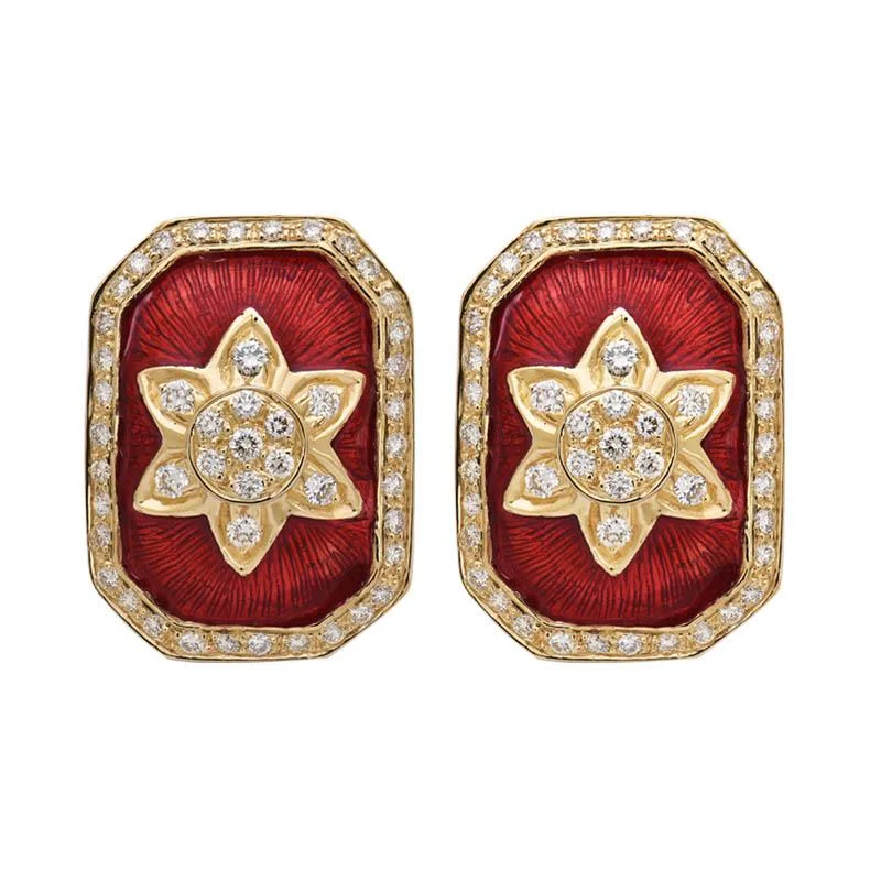 Colorful Gemstone Earrings-Earrings- Diamond (Enamel)  (2190D)