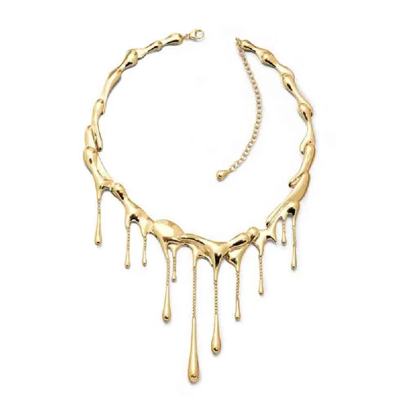 Bohemian Style Necklaces-Lucy Q Multi Drop Necklace - 18ct Gold Vermeil