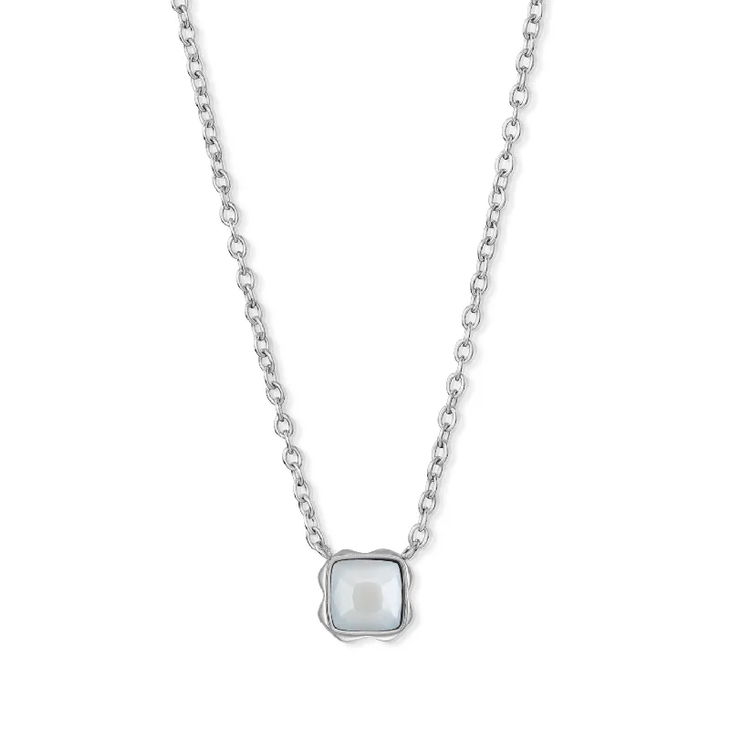 Cute Pearl Necklaces-Coeur De Lion April Birthstone White Quartz Necklace