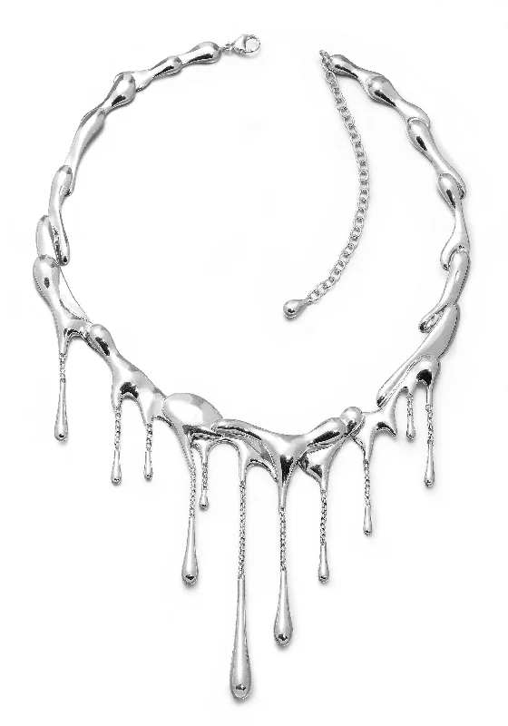 Fashionable Layered Necklaces-Lucy Q Large Drop Necklace - Sterling Silver