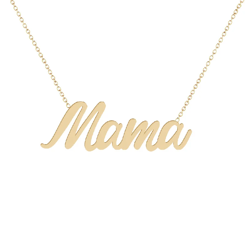 Stylish Gemstone Pendant Necklaces-Gold Name Necklace - Mama