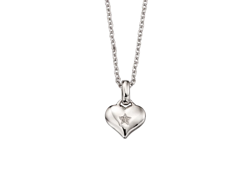 Luxury Crystal Pendant Necklaces-Little Star Bella Diamond Heart Pendant