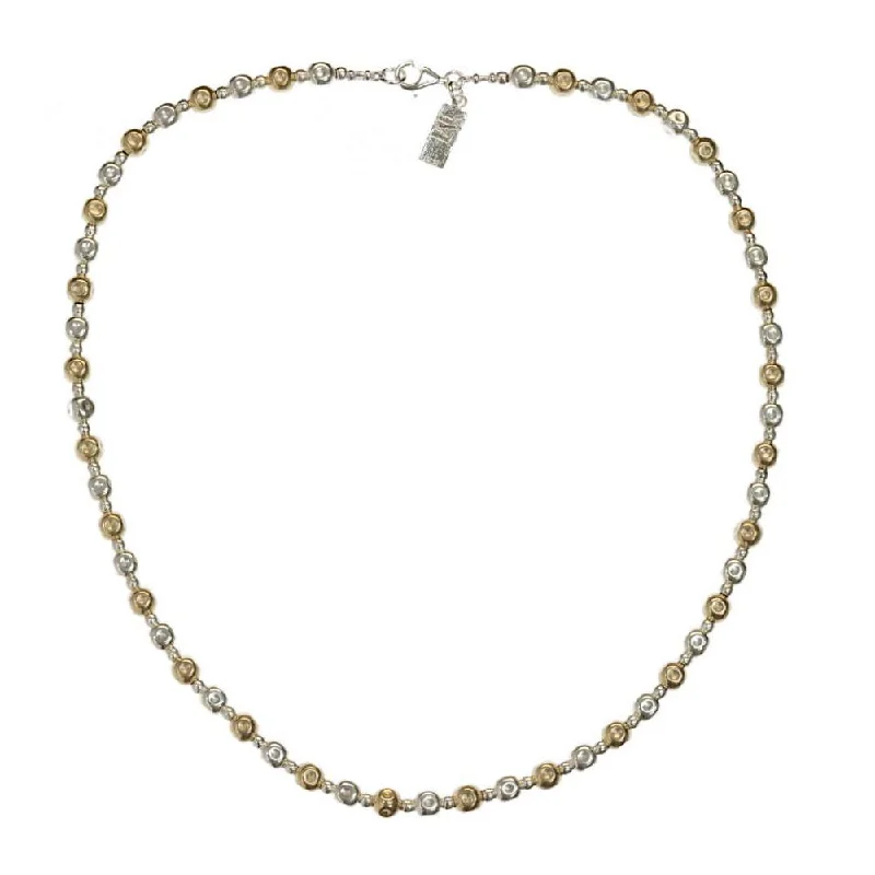 Sparkling Gold Chain Necklaces-Yaron Morhaim Gold Silver Mix Spheres Necklace