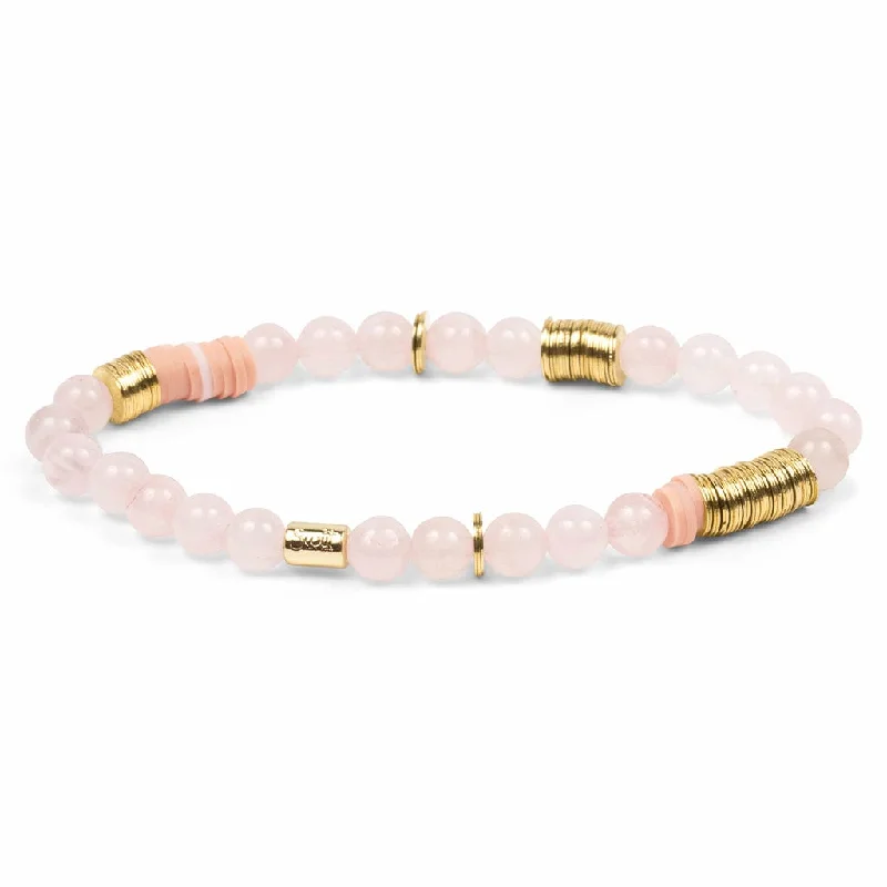 Unique Link Bracelets for Women-Scout Intermix Stone Stacking Bracelet - Rose Quartz