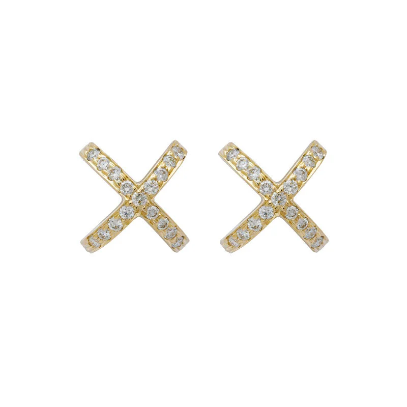 Elegant Crystal Earrings-EARRINGS - DIAMOND IN 18K GOLD