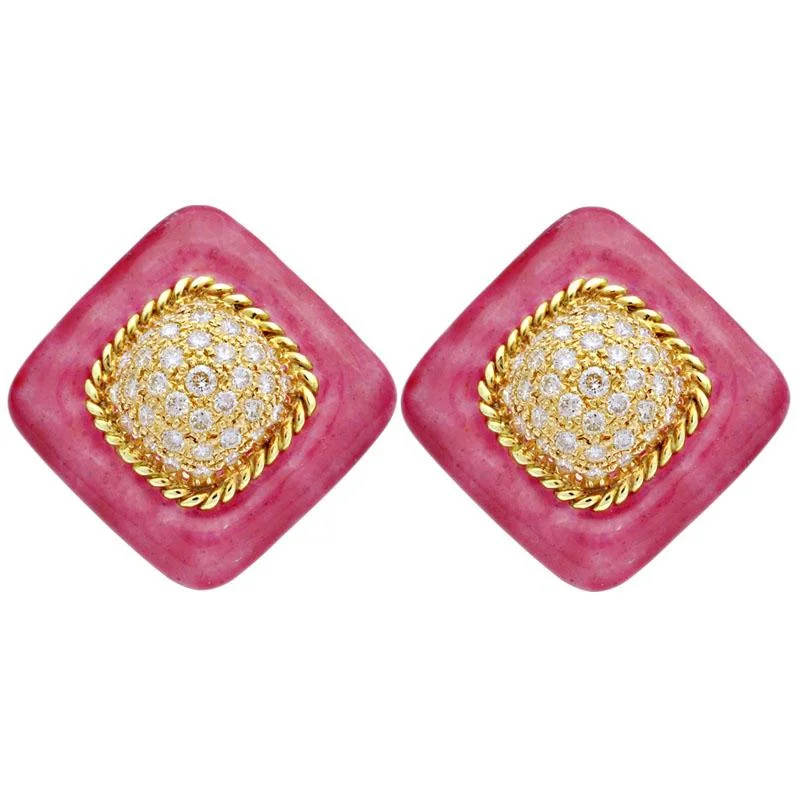 Unique Crystal Earrings-Earrings-Diamond (Enamel)  (1933L)