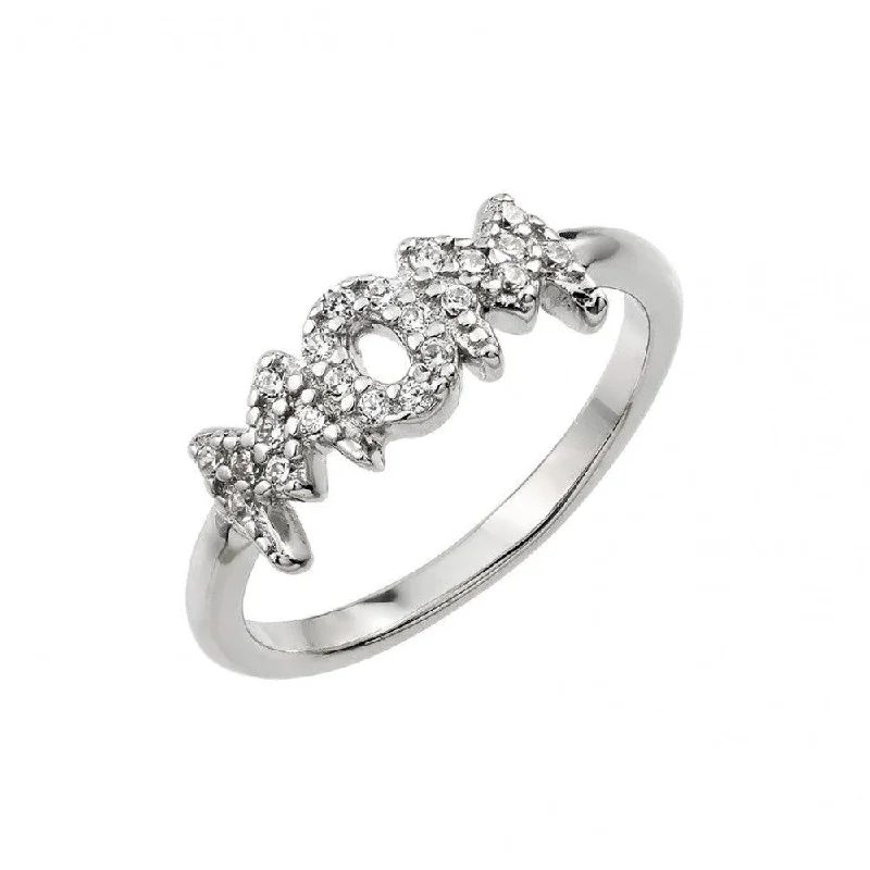 Designer Bridal Rings-Silver 925 Rhodium Plated Mom Ring - BGR00928