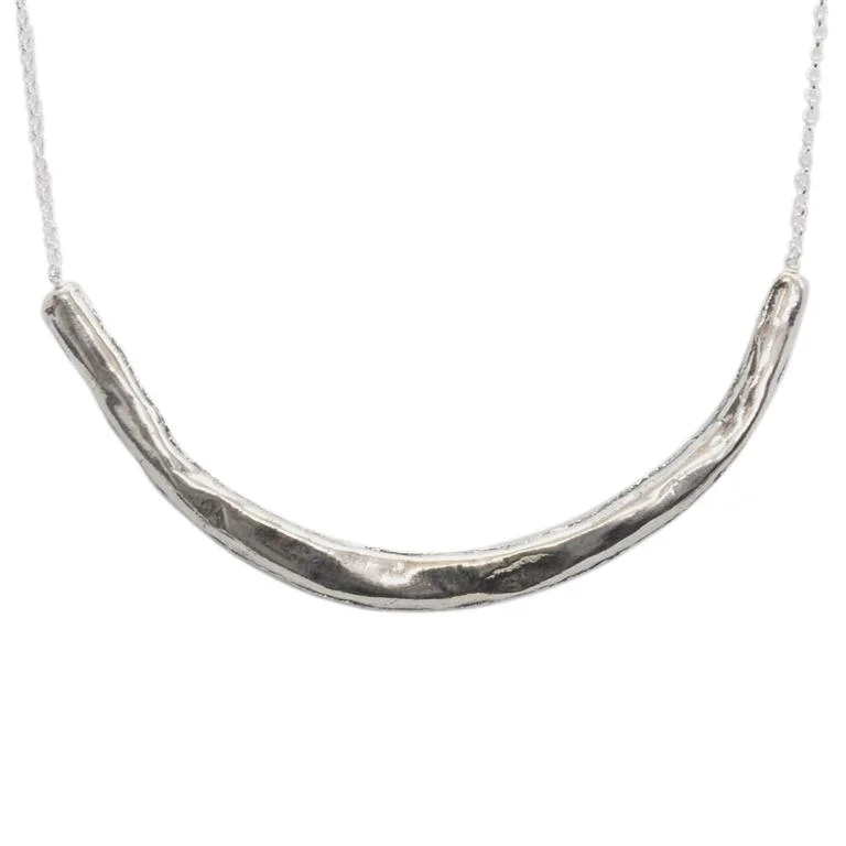 Long Silver Necklaces-Saphirim Sterling Silver Bar Necklace