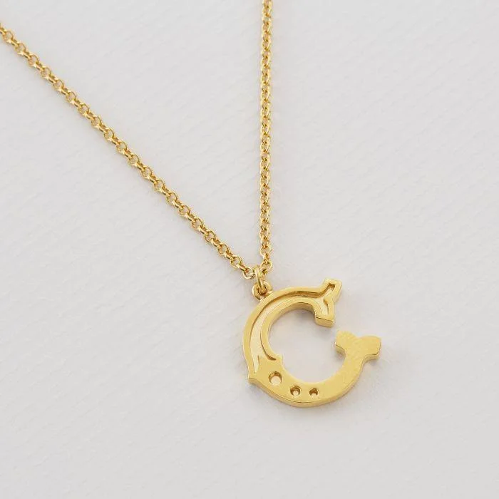 Trendy Heart Shape Necklaces-Alex Monroe 22ct Gold Vermeil Just My Type Letter C Necklace