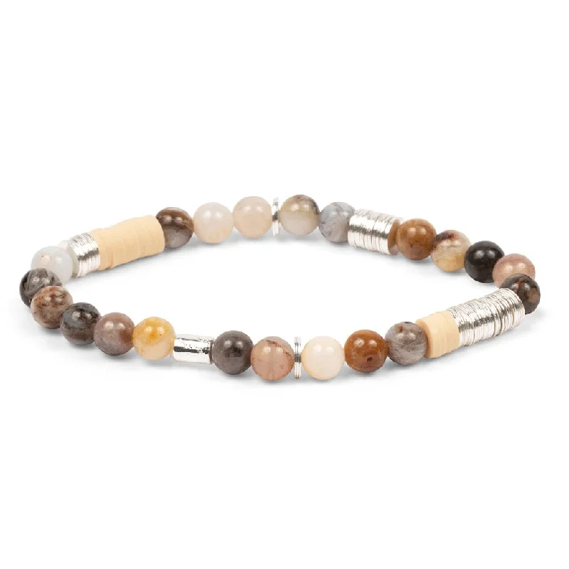 Elegant Gold Chain Bracelets-Scout Intermix Stone Stacking Bracelet - Mexican Onyx