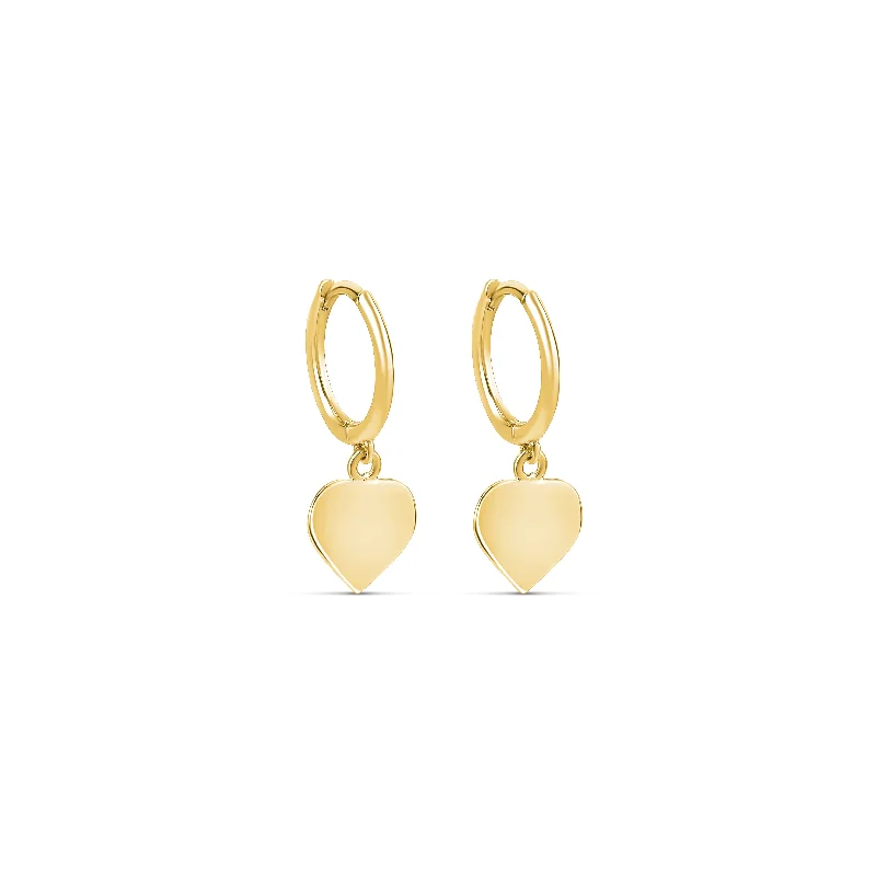 High-Quality Gold Earrings-The Gold Heart Huggies