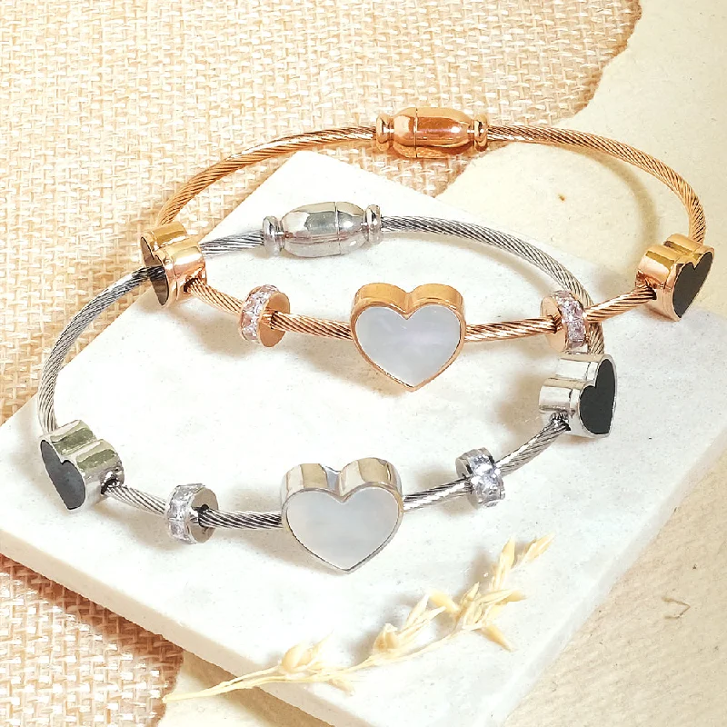 Custom Wedding Bangle Sets-Classic Heart Bangle