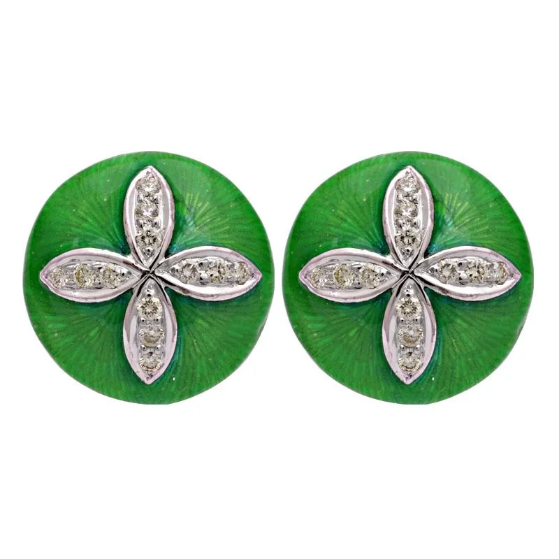 Pearl Drop Earrings-Earrings-Diamond (Enamel)  (183DS)