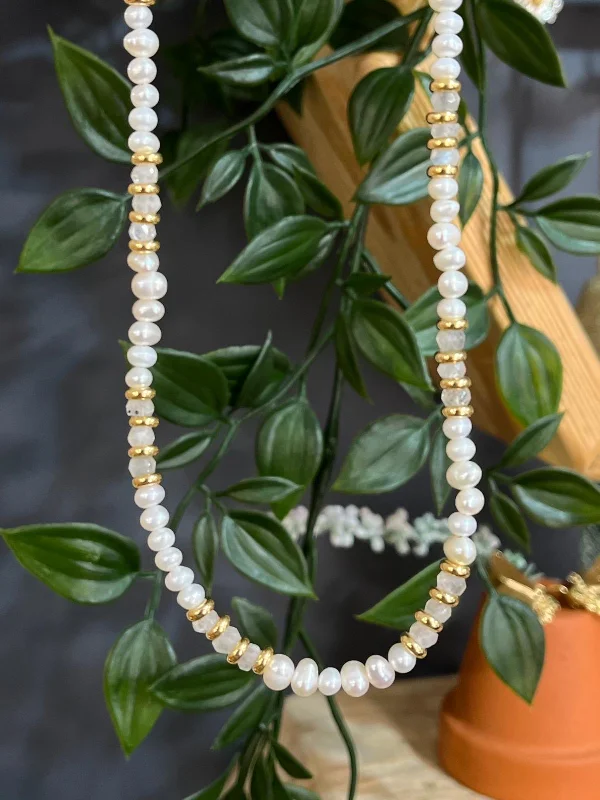 High-End Gold Necklaces-Yaron Morhaim Pearl and Moonstone Necklace