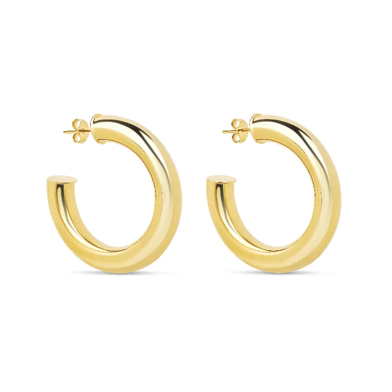 Diamond Hoop Earrings-THE GOLD MADISON HOOPS